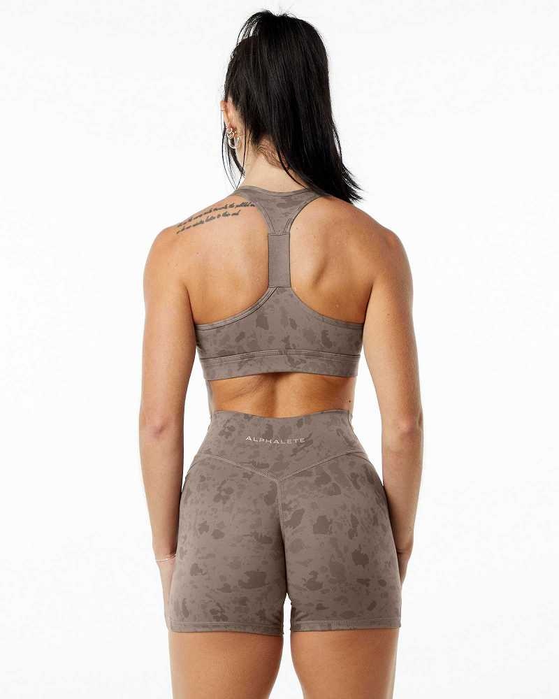 Sujetador Deportivo Alphalete Surface Wrap Mujer Marrom | Mexico-751064