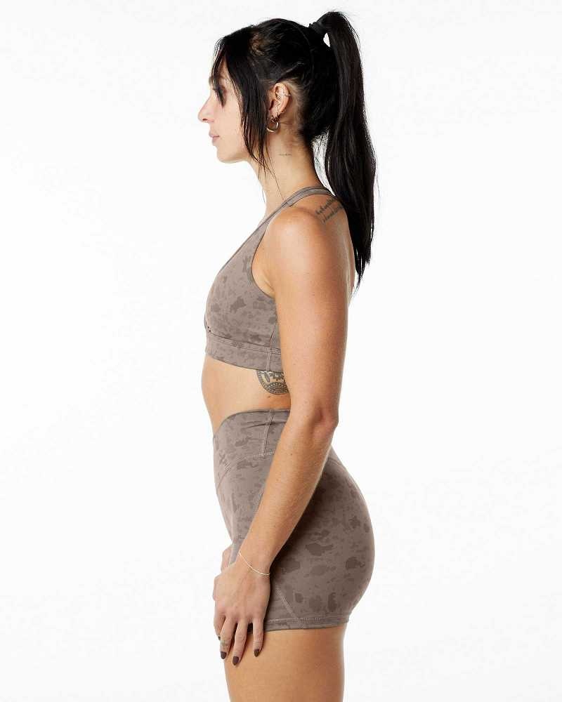 Sujetador Deportivo Alphalete Surface Wrap Mujer Marrom | Mexico-751064