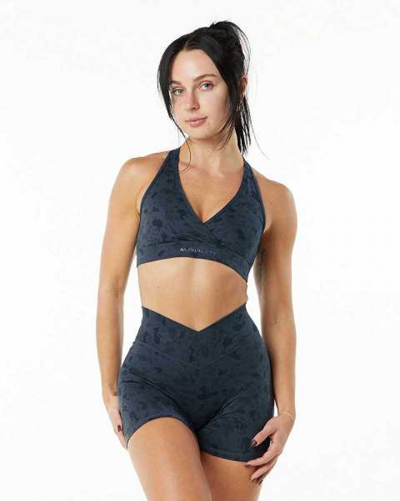 Sujetador Deportivo Alphalete Surface Wrap Mujer Azules | Mexico-920457