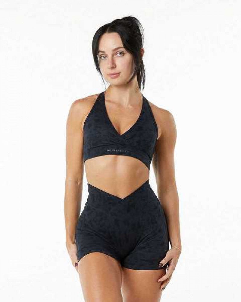 Sujetador Deportivo Alphalete Surface Wrap Mujer Negros | Mexico-621370