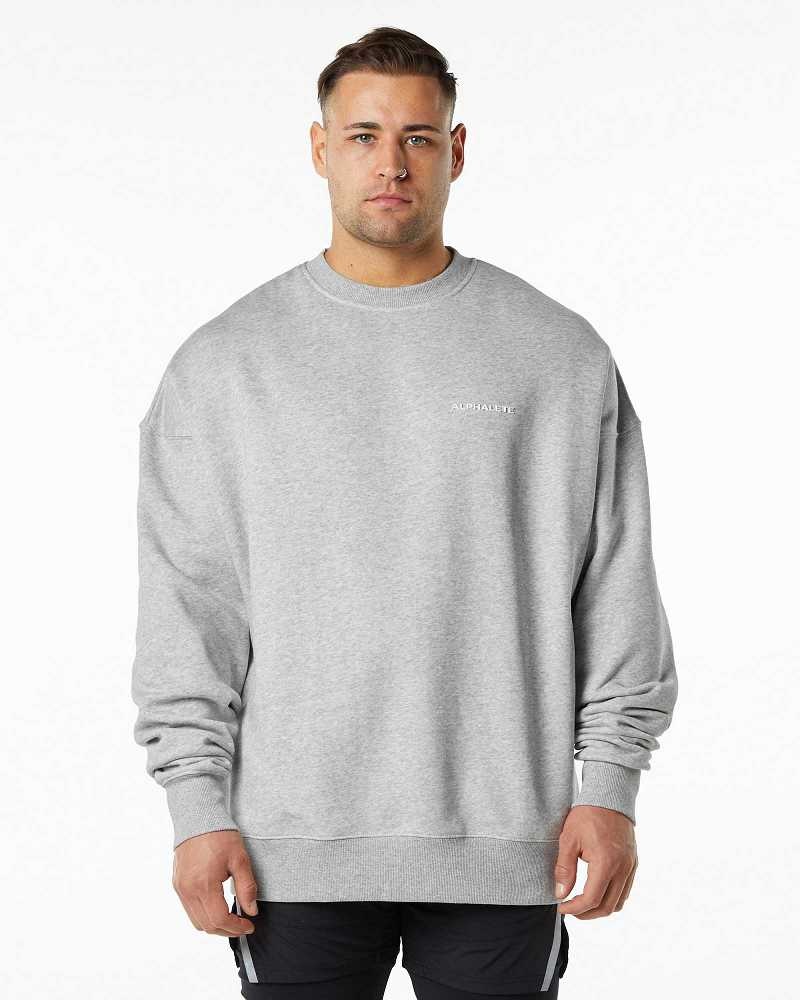 Suéter Alphalete Classic Crew Hombre Grises | Mexico-142560