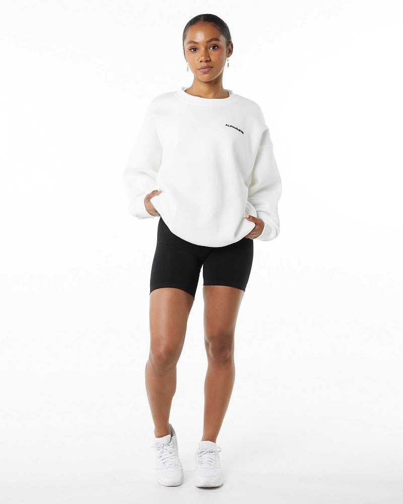 Suéter Alphalete Classic Crew Mujer Blancos | Mexico-316074