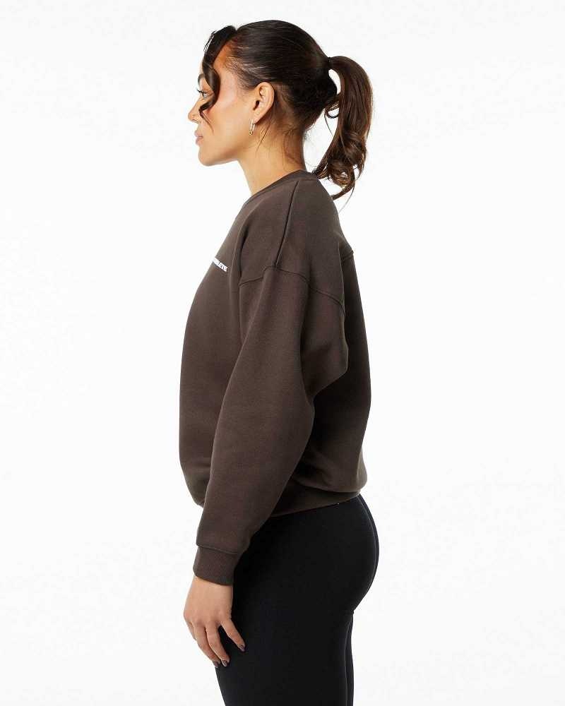 Suéter Alphalete Classic Crew Mujer Marrom | Mexico-405127