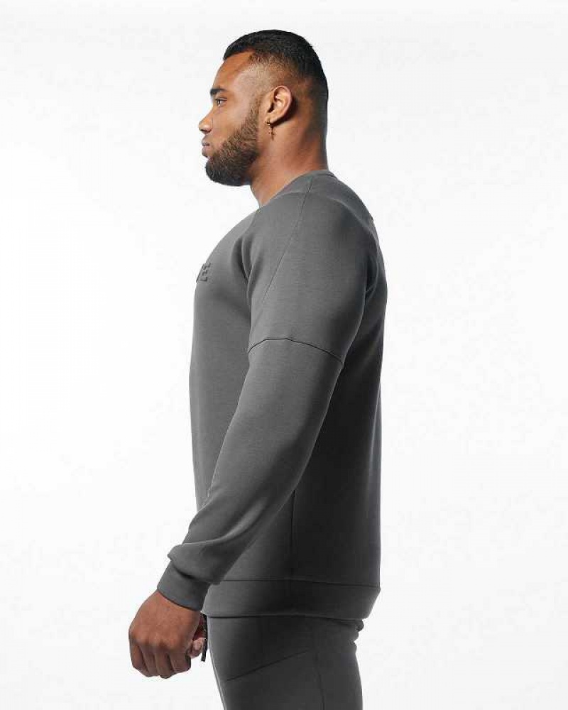 Suéter Alphalete ELMTS Crewneck Hombre Grises | Mexico-843192