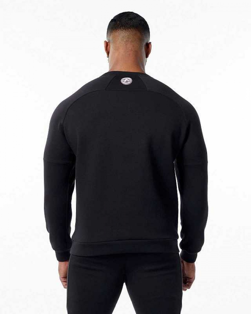 Suéter Alphalete ELMTS Crewneck Hombre Negros | Mexico-691427