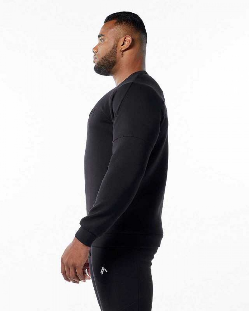 Suéter Alphalete ELMTS Crewneck Hombre Negros | Mexico-691427