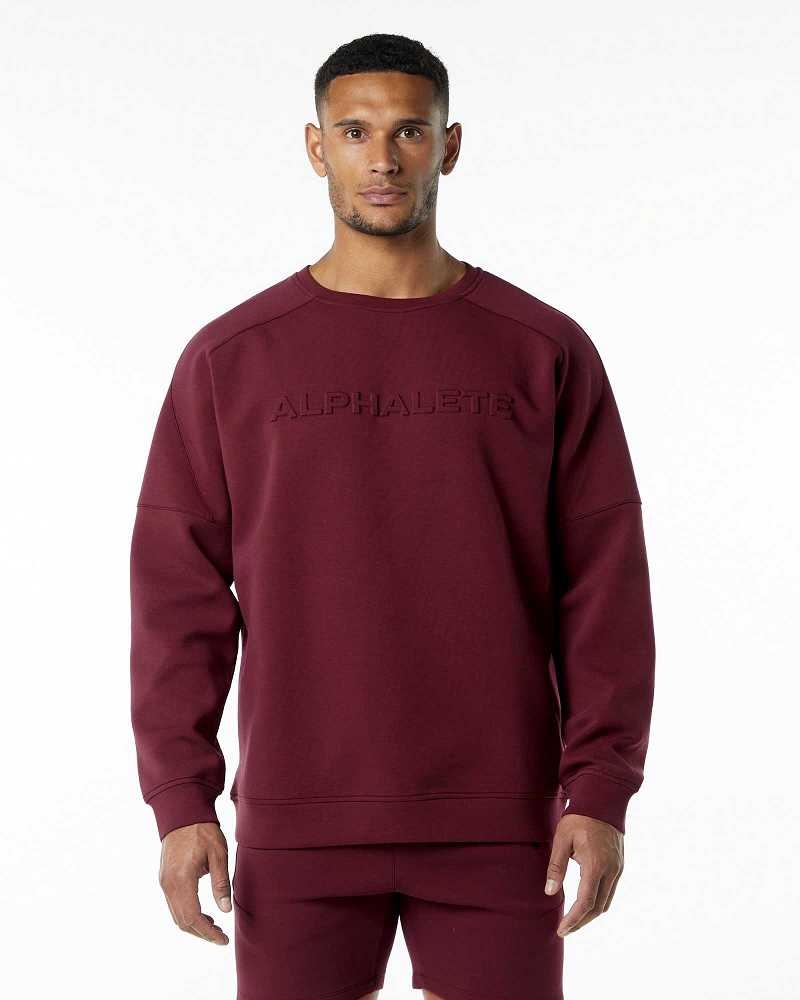 Suéter Alphalete ELMTS Crewneck Hombre Rojos | Mexico-736105