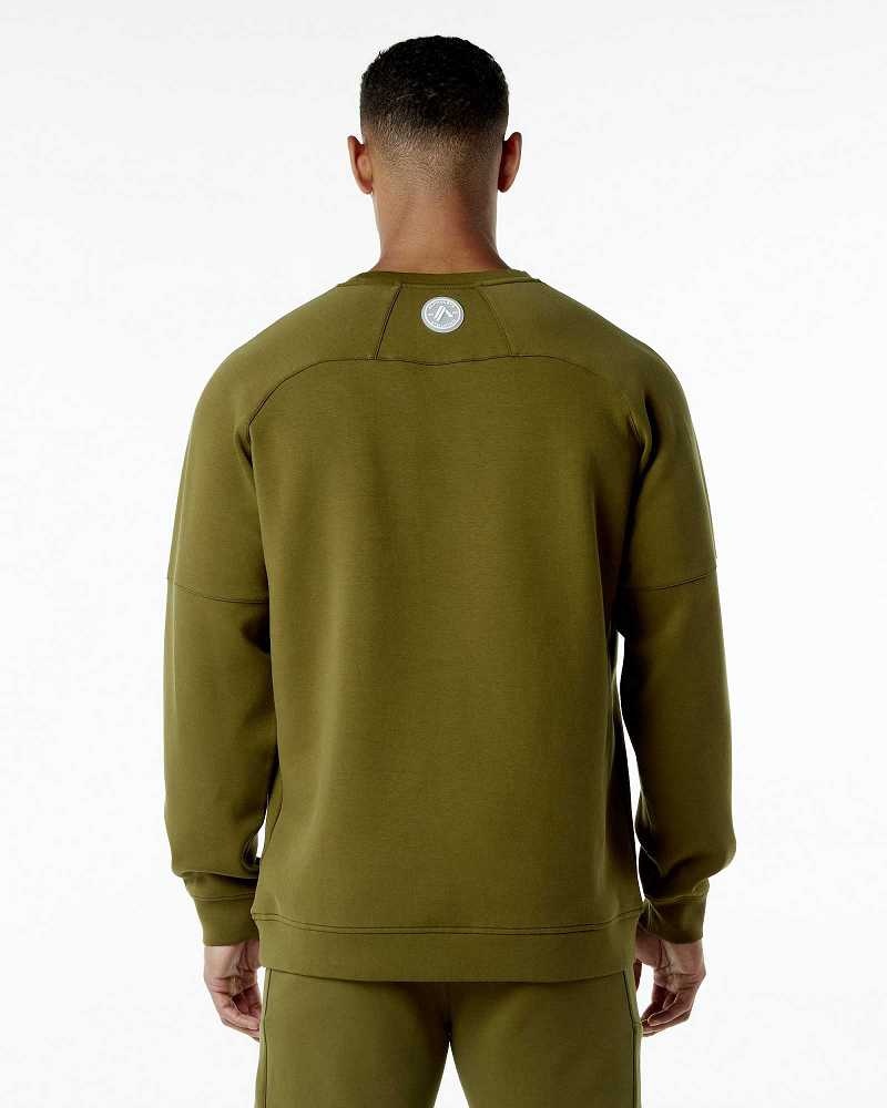 Suéter Alphalete ELMTS Crewneck Hombre Verdes | Mexico-894706