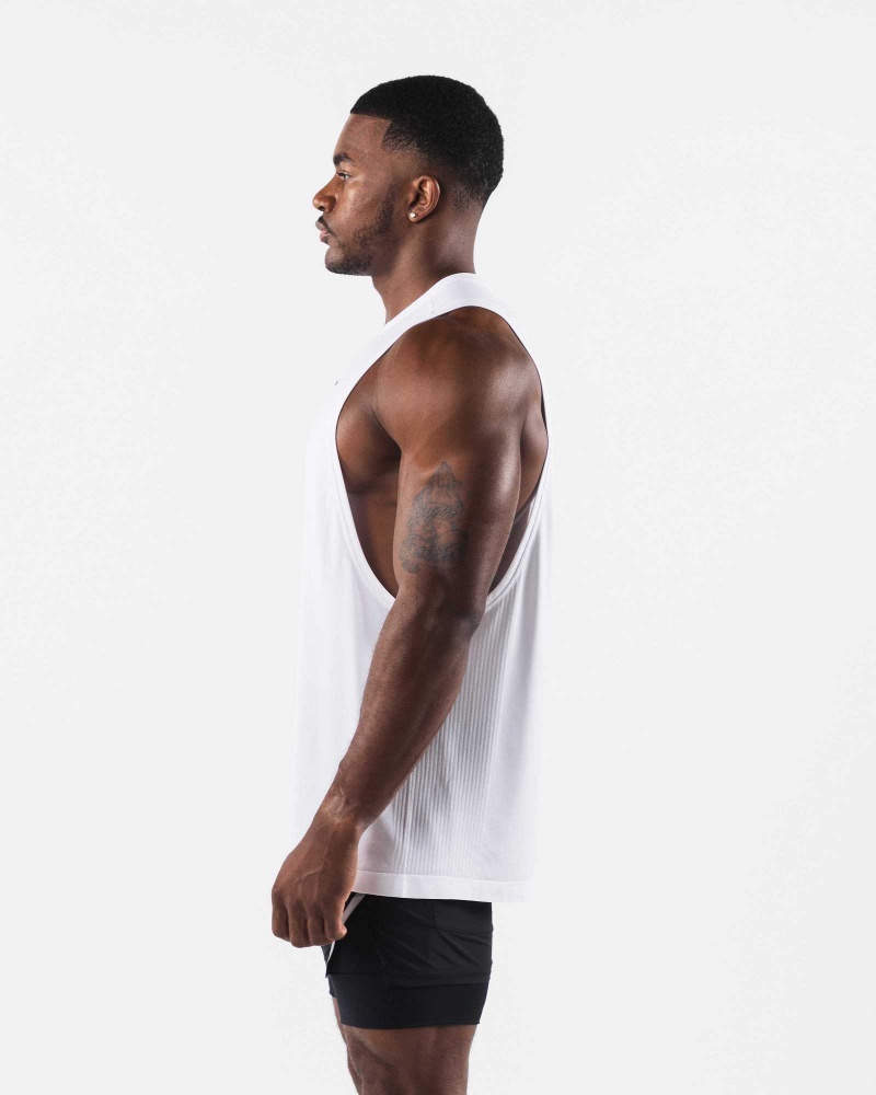 Tank Top Alphalete AA Airtech Cutoff Hombre Blancos | Mexico-904178