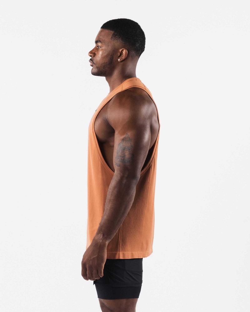 Tank Top Alphalete AA Airtech Cutoff Hombre Naranjas | Mexico-193426