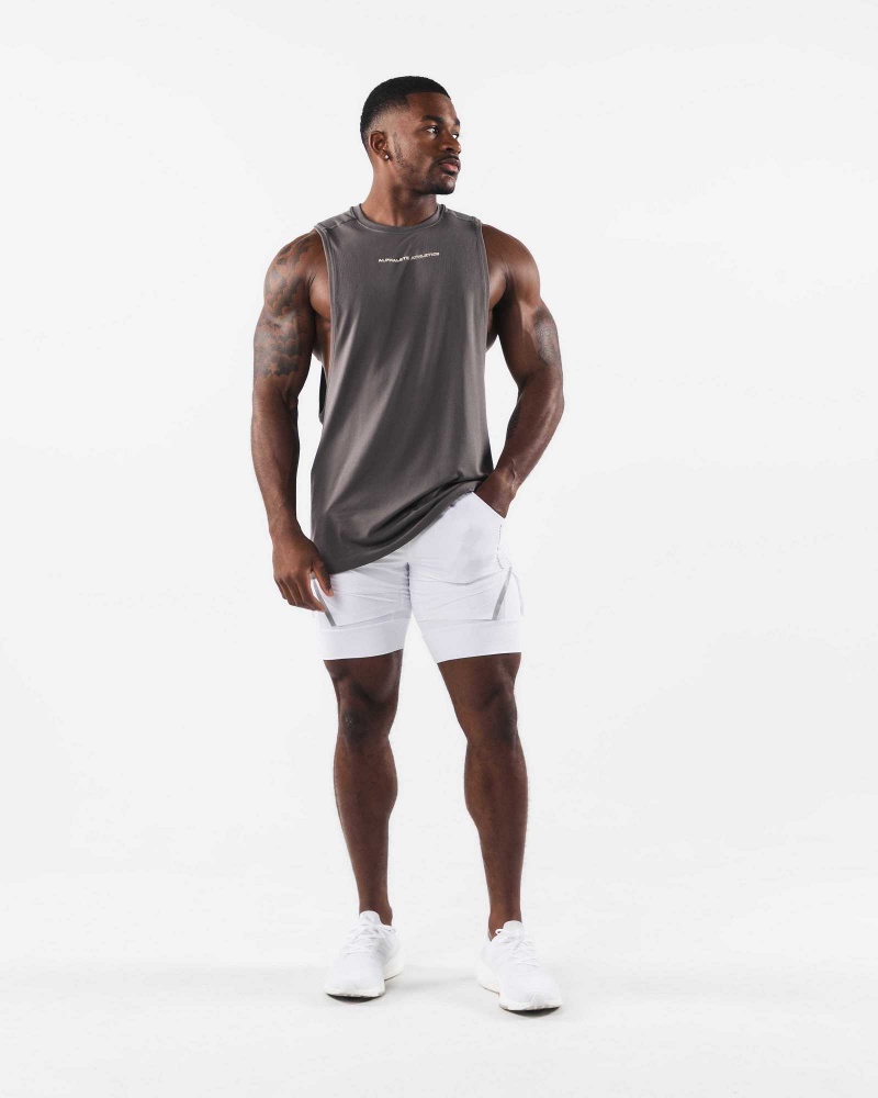 Tank Top Alphalete AA Airtech Cutoff Hombre Grises | Mexico-752310