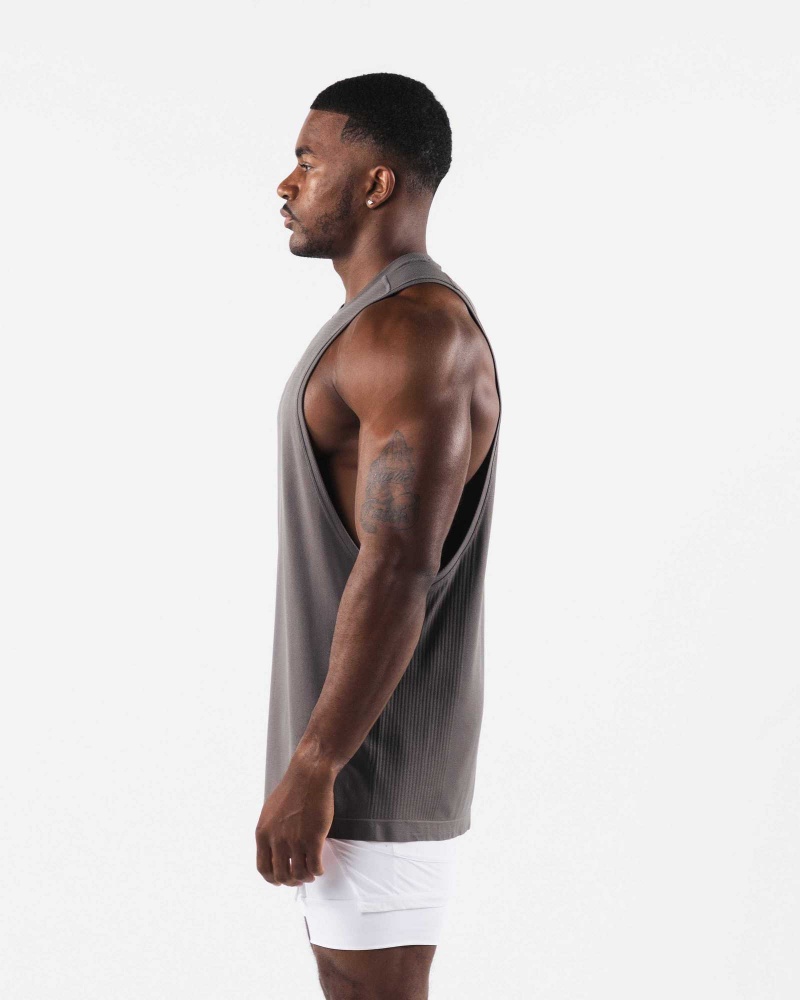 Tank Top Alphalete AA Airtech Cutoff Hombre Grises | Mexico-752310