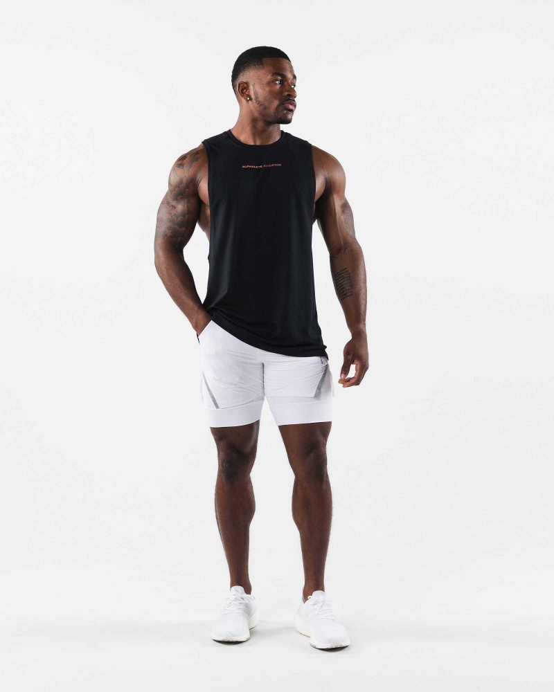 Tank Top Alphalete AA Airtech Cutoff Hombre Negros | Mexico-708356