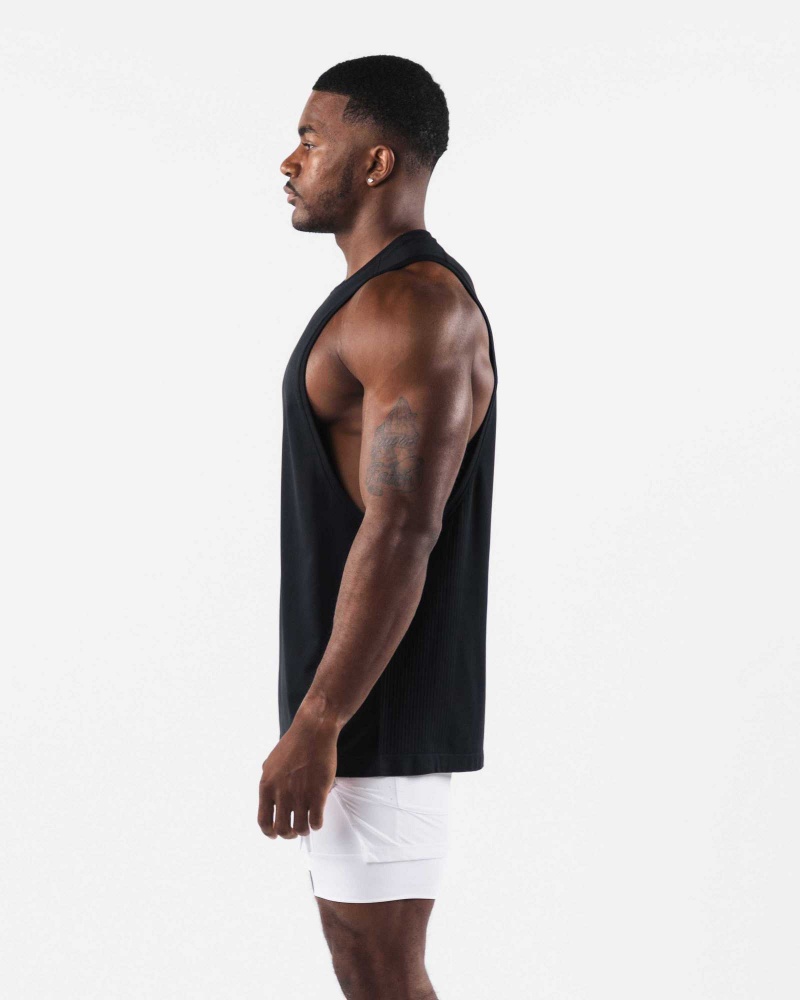 Tank Top Alphalete AA Airtech Cutoff Hombre Negros | Mexico-708356