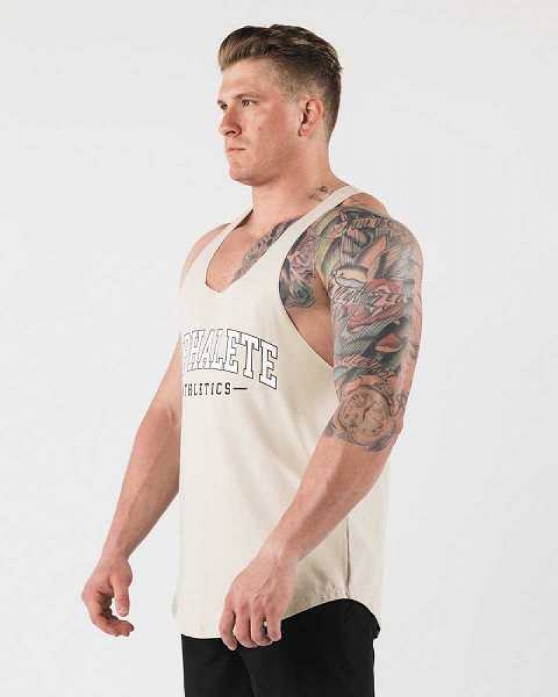 Tank Top Alphalete AA Raw Cut Hombre Marrom | Mexico-371684