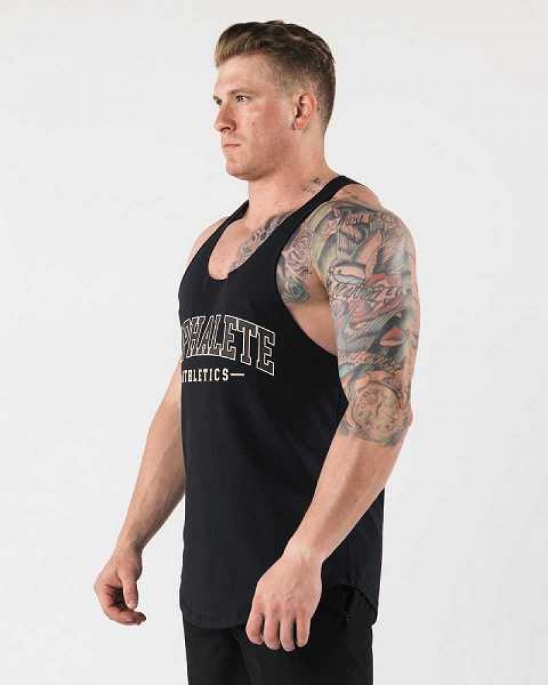 Tank Top Alphalete AA Raw Cut Hombre Negros | Mexico-185497