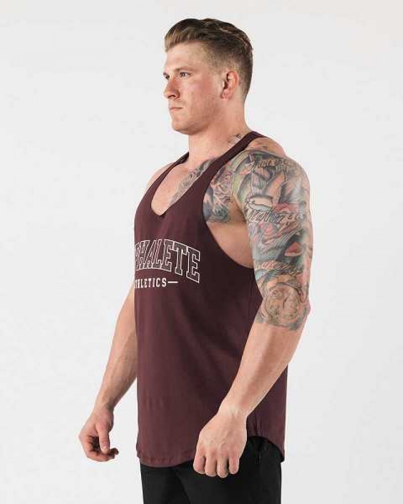 Tank Top Alphalete AA Raw Cut Hombre Rojos | Mexico-893157