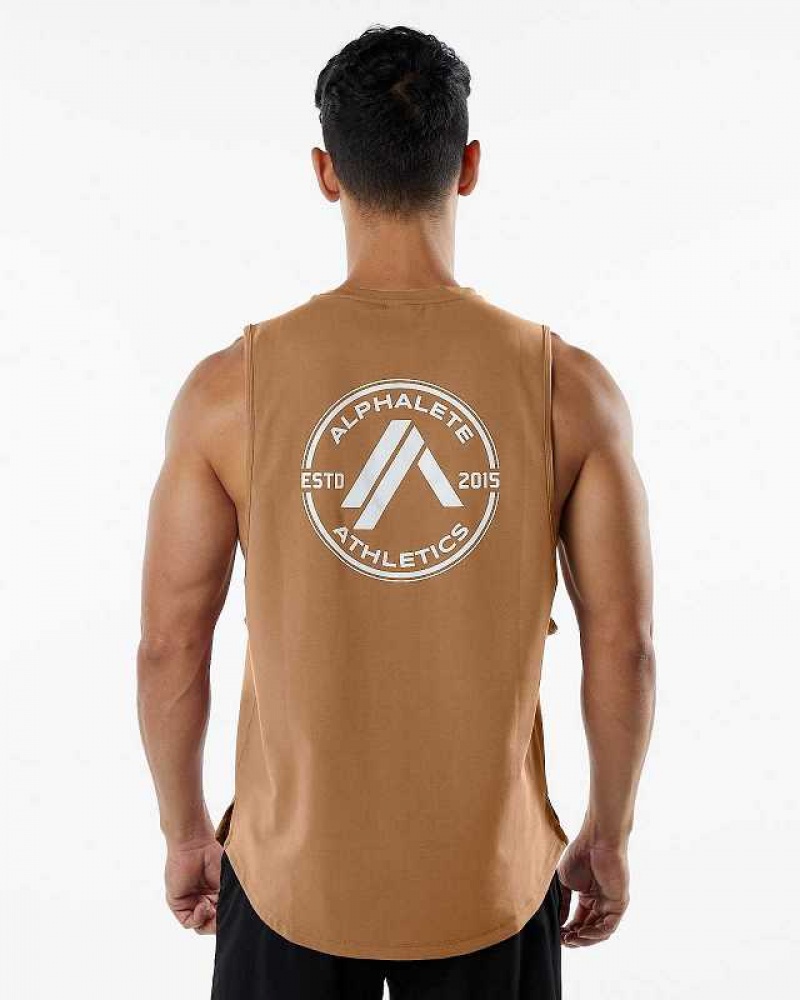 Tank Top Alphalete Dynasty Hombre Amarillos | Mexico-217639