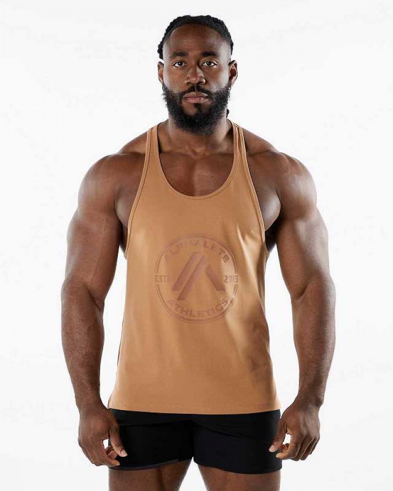 Tank Top Alphalete Dynasty Stringer Hombre Amarillos | Mexico-940378