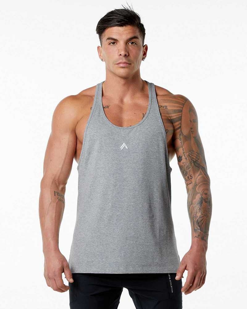 Tank Top Alphalete Emblem Stringer Hombre Grises | Mexico-218907