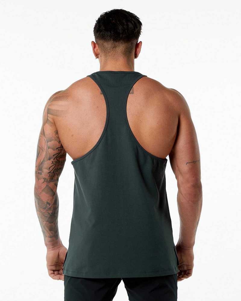 Tank Top Alphalete Emblem Stringer Hombre Verdes | Mexico-748123