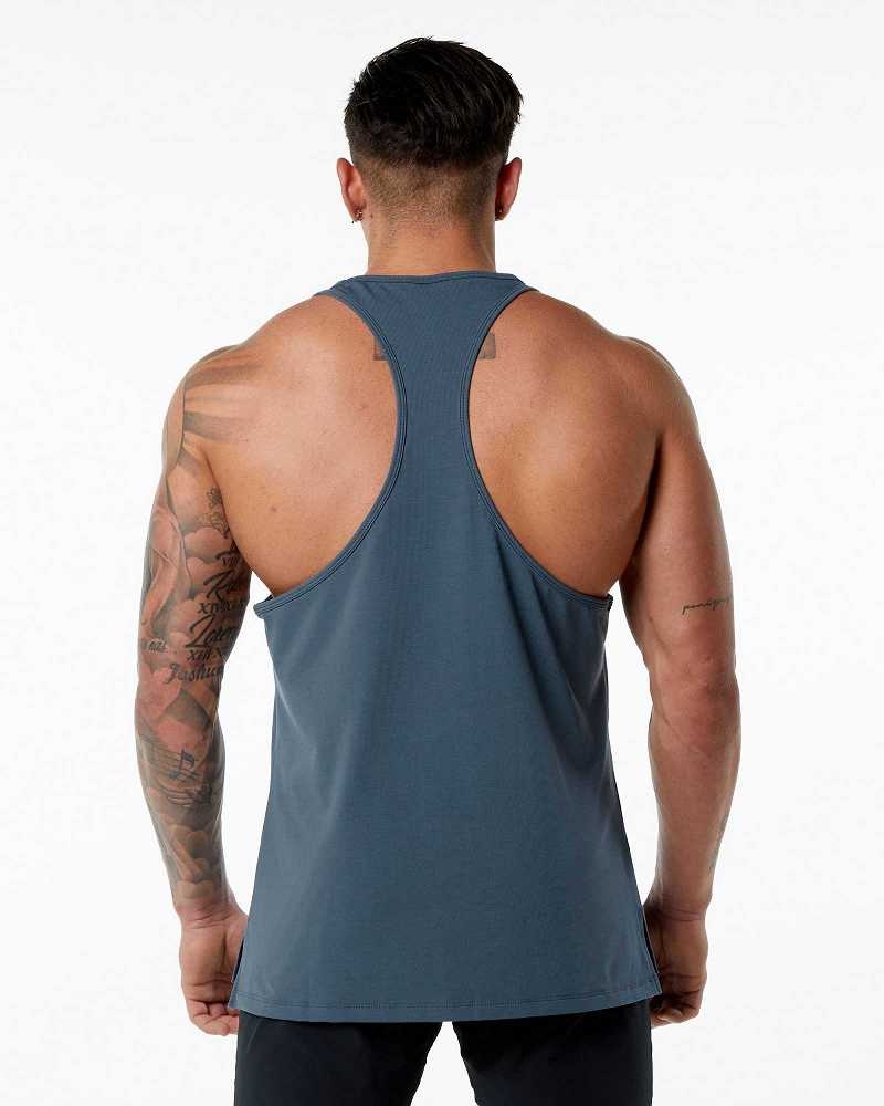 Tank Top Alphalete Emblem Stringer Hombre Azules | Mexico-608943