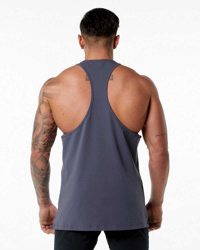 Tank Top Alphalete Emblem Stringer Hombre Morados | Mexico-498273