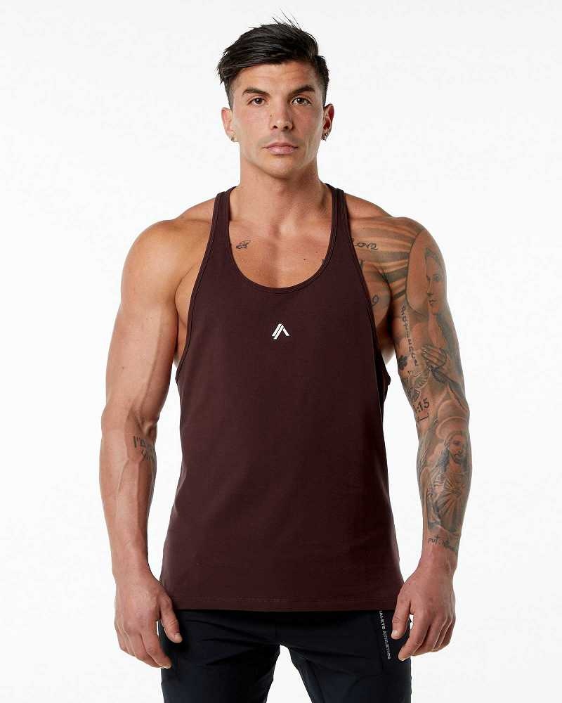 Tank Top Alphalete Emblem Stringer Hombre Rojos | Mexico-476903