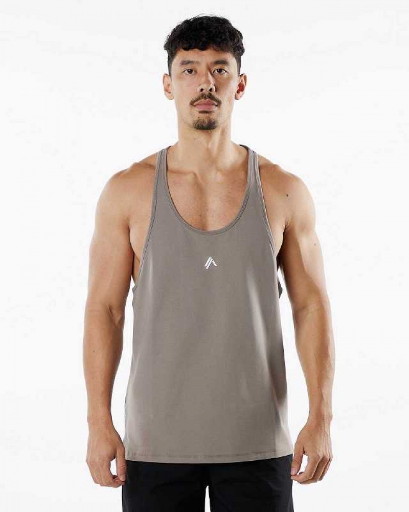 Tank Top Alphalete Emblem Stringer Hombre Marrom | Mexico-645781