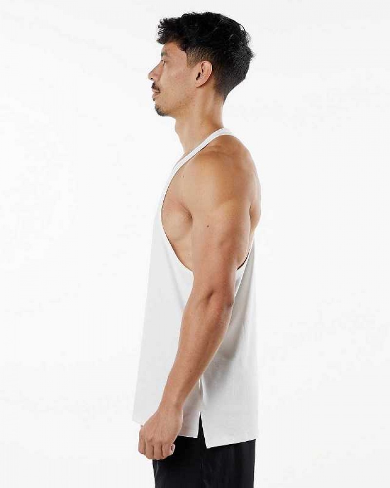 Tank Top Alphalete Emblem Stringer Hombre Blancos | Mexico-693721