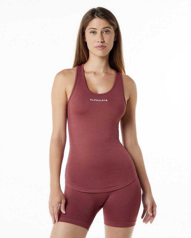 Tank Top Alphalete Ozone Racer Mujer Rojos | Mexico-864715