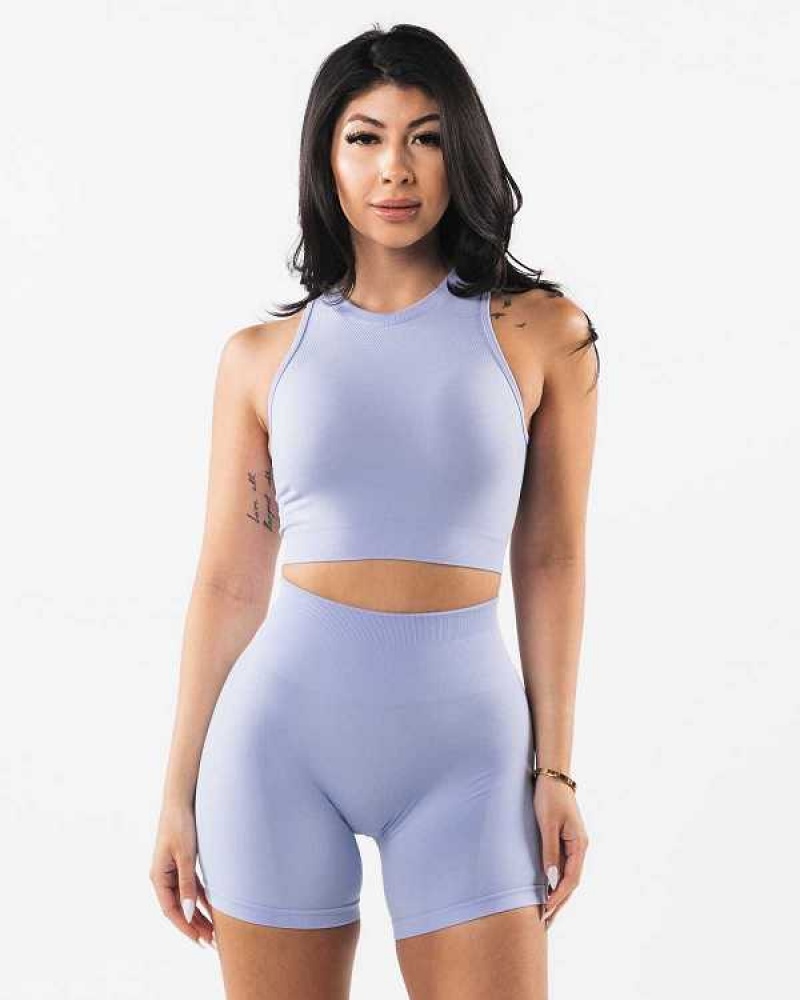 Tank Top Alphalete Stratus Crop Mujer Azules | Mexico-805241