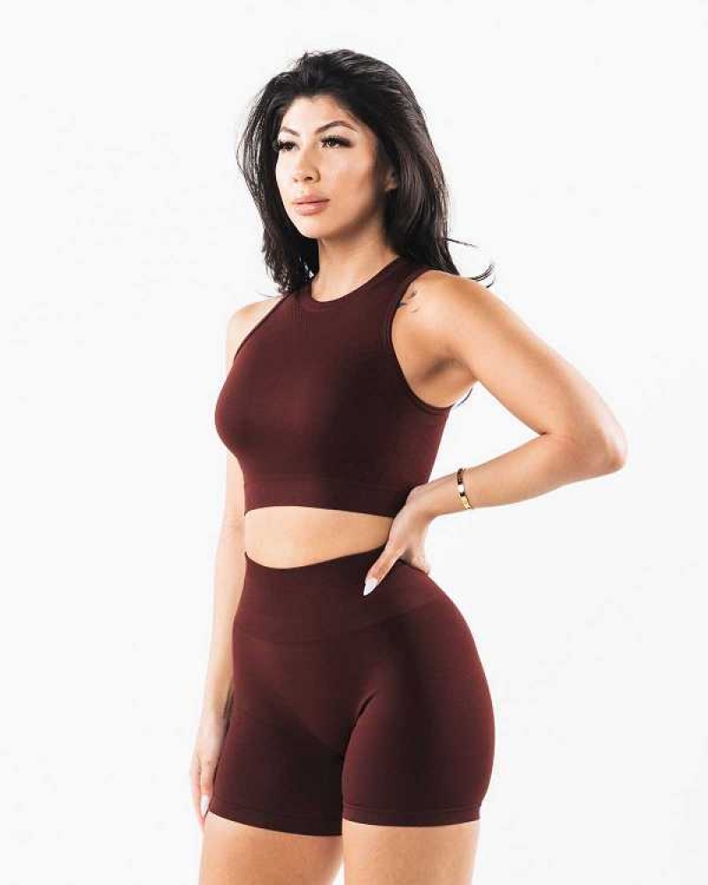 Tank Top Alphalete Stratus Crop Mujer Rojos | Mexico-875942