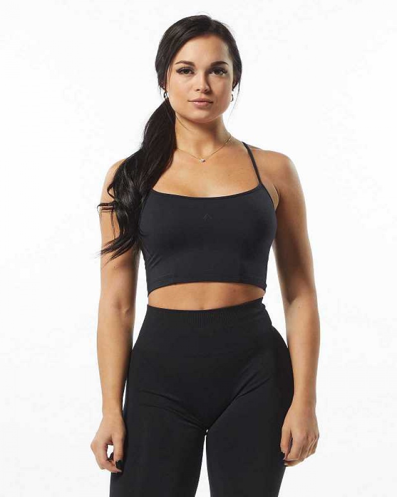 Tank Top Alphalete Ultrasoft Camisole Mujer Negros | Mexico-476923