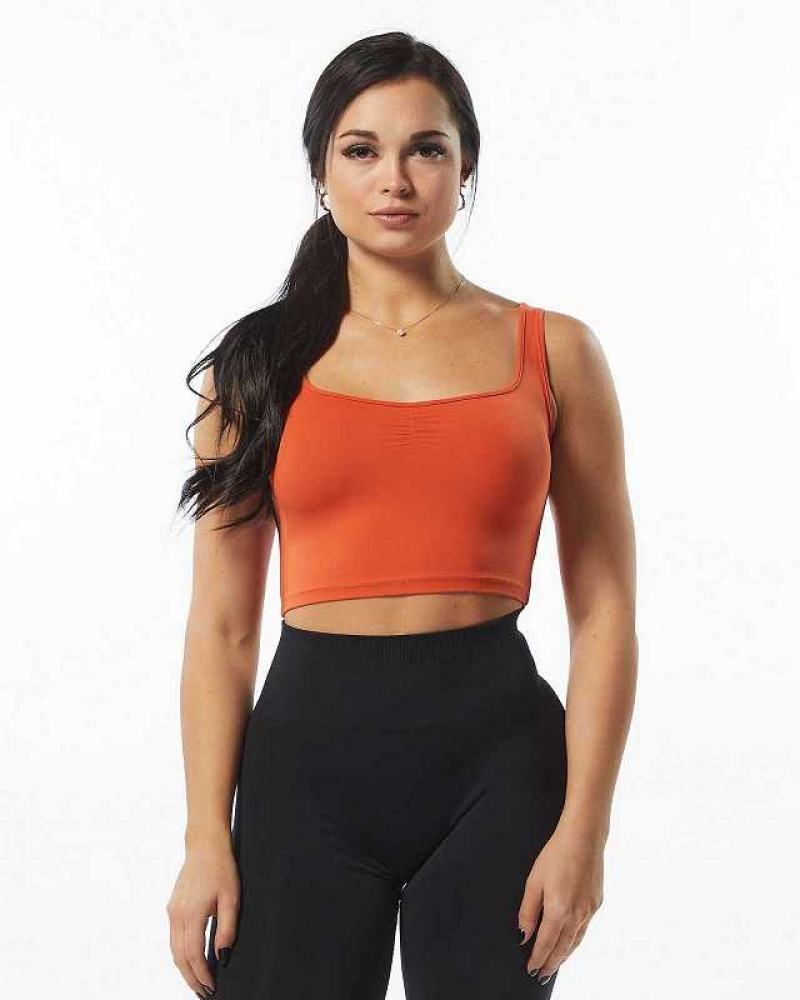 Tank Top Alphalete Ultrasoft Square Neck Mujer Naranjas | Mexico-528043