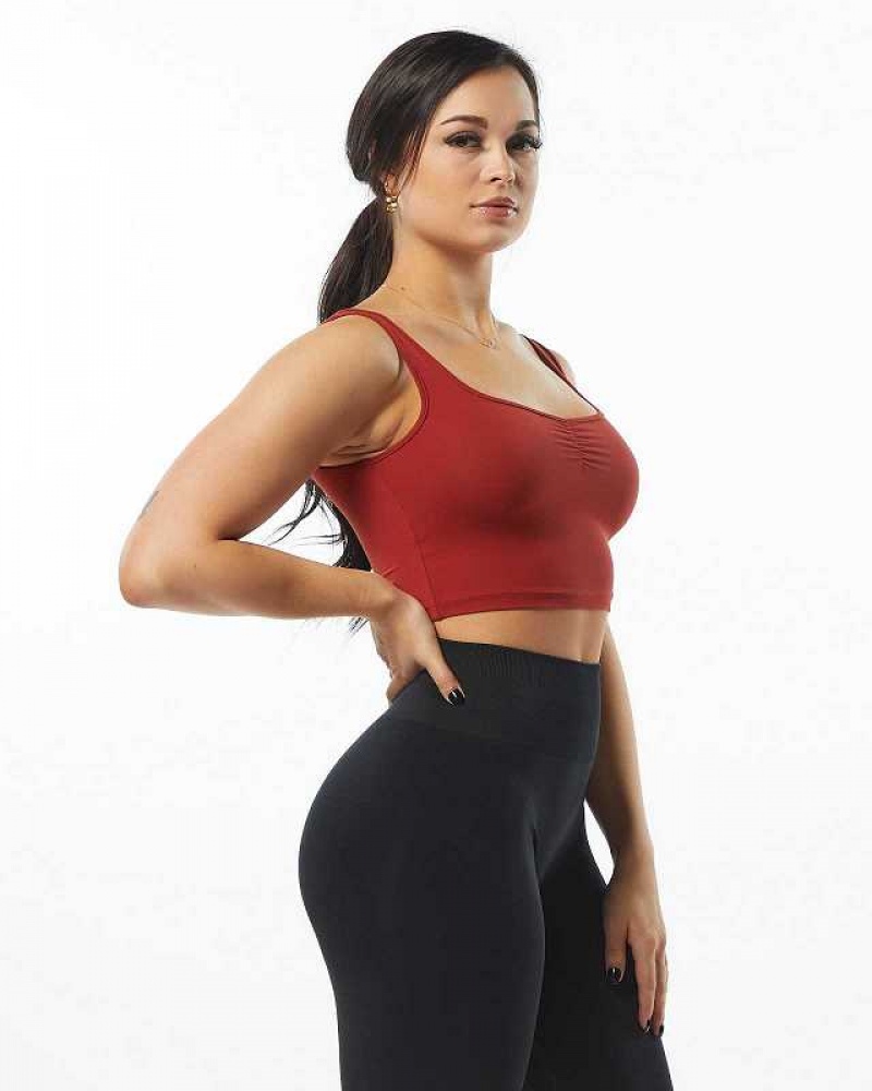 Tank Top Alphalete Ultrasoft Square Neck Mujer Rojos | Mexico-718526