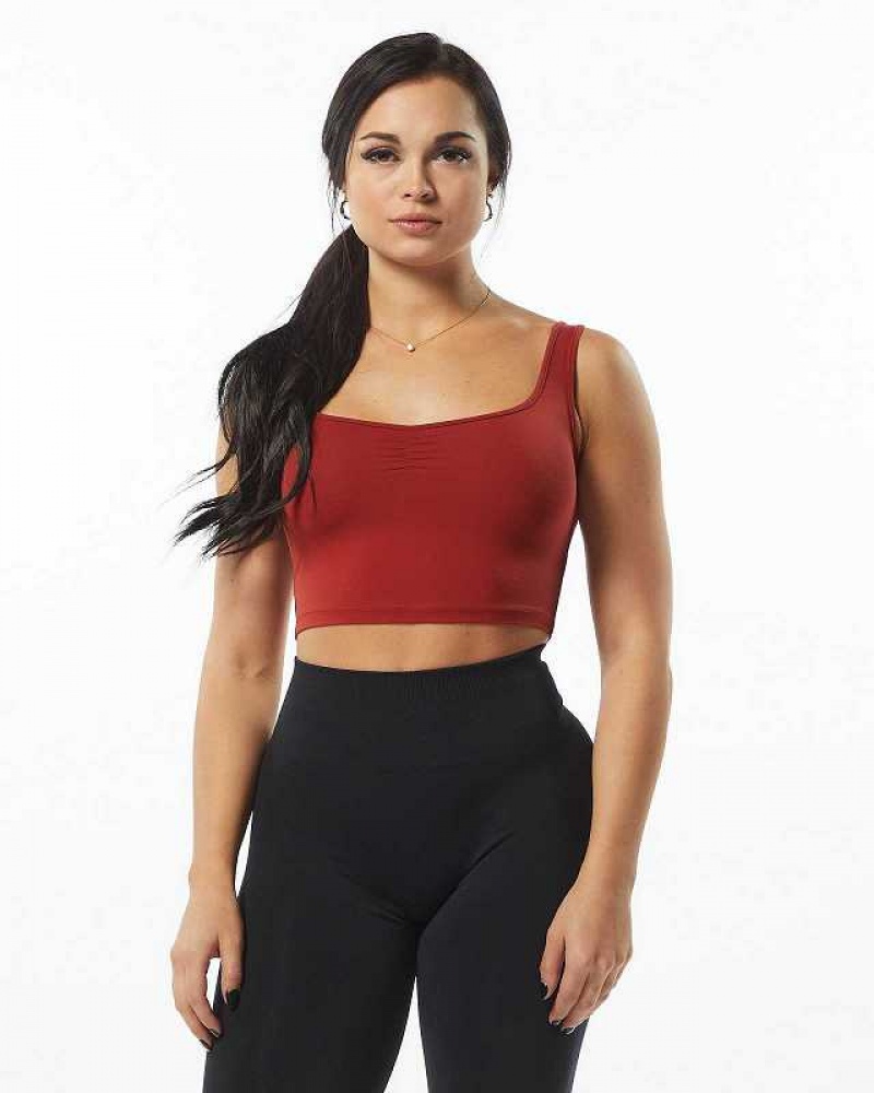 Tank Top Alphalete Ultrasoft Square Neck Mujer Rojos | Mexico-718526