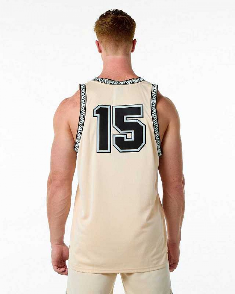 Tank Top Alphalete Varsity Basketball Hombre Marrom | Mexico-135907