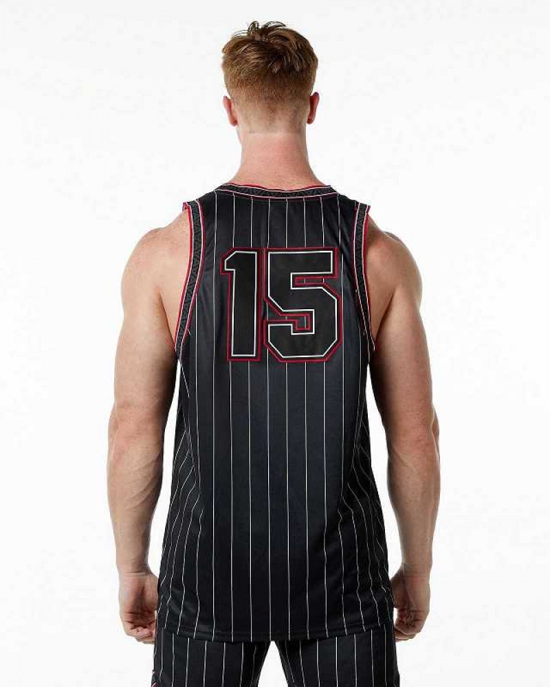 Tank Top Alphalete Varsity Basketball Hombre Negros | Mexico-879126