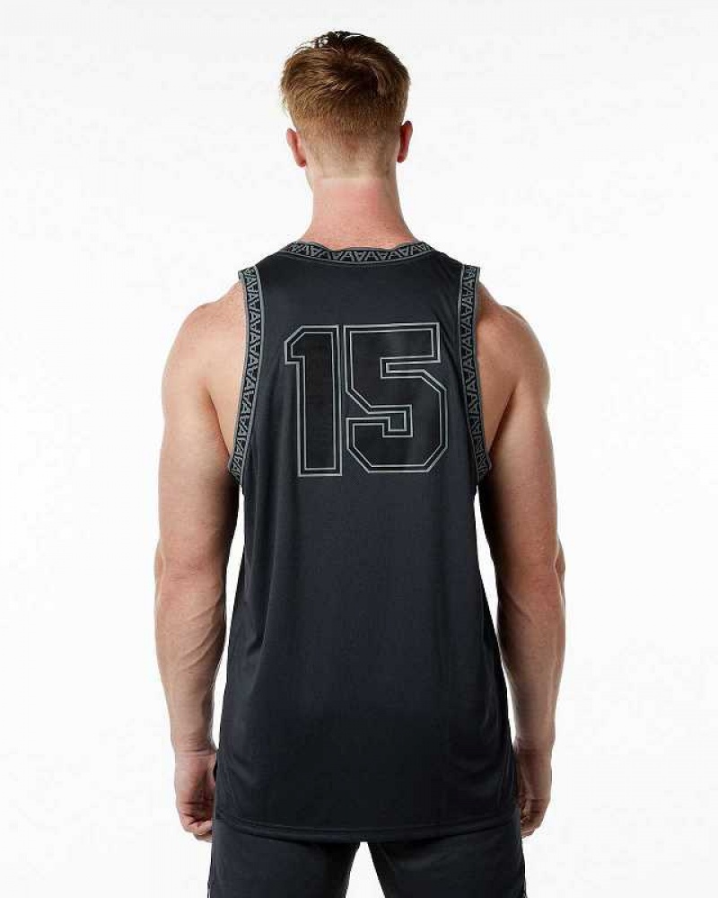 Tank Top Alphalete Varsity Basketball Hombre Negros | Mexico-016792